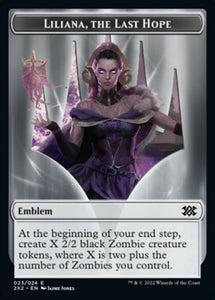 Double Masters 2022 - Double Sided Token - 023//002 : Emblem - Liliana, the Last Hope // Spirit (Non foil) (7858006130935)